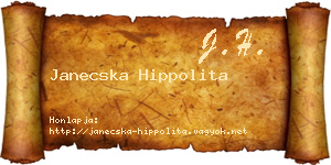 Janecska Hippolita névjegykártya
